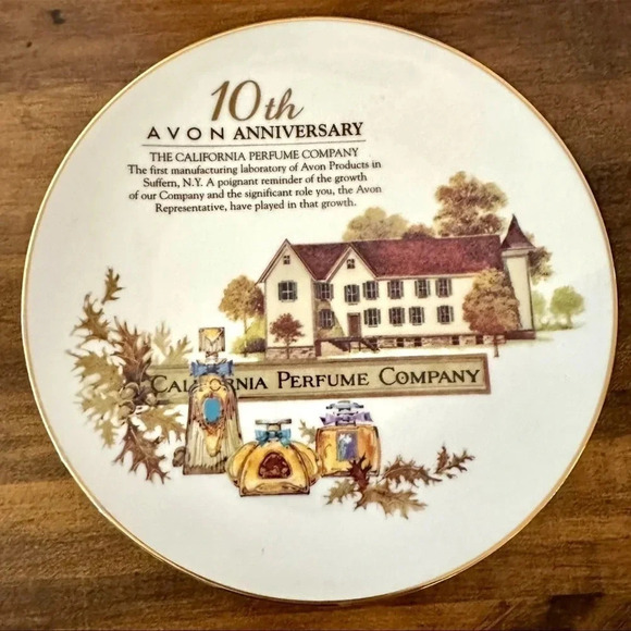 Avon Other - Avon 10th Anniversary California Perfume Company Commemorative Gold Lined Plate